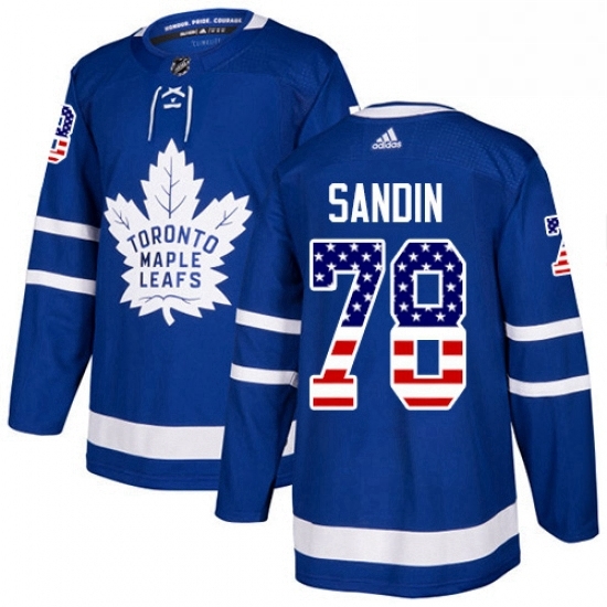 Youth Adidas Toronto Maple Leafs 78 Rasmus Sandin Authentic Royal Blue USA Flag Fashion NHL Jersey Youth Adidas Toronto Maple Leafs 78 Rasmus Sandin Authentic Royal Blue USA Flag Fashion NHL Jersey
