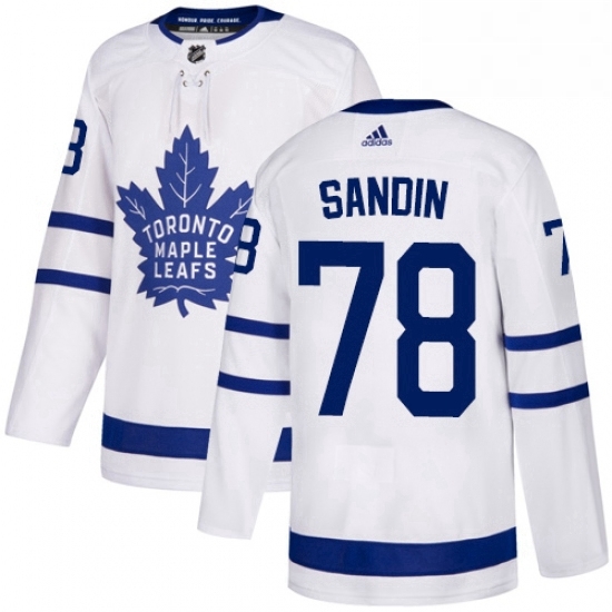 Youth Adidas Toronto Maple Leafs 78 Rasmus Sandin Authentic White Away NHL Jersey Youth Adidas Toronto Maple Leafs 78 Rasmus Sandin Authentic White Away NHL Jersey