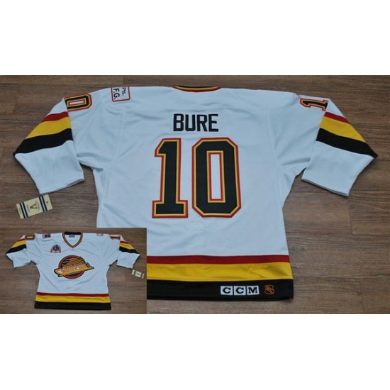 Canucks #10 Pavel Bure Stitched White CCM Throwback Vintage NHL Jersey Canucks #10 Pavel Bure Stitched White CCM Throwback Vintage NHL Jersey