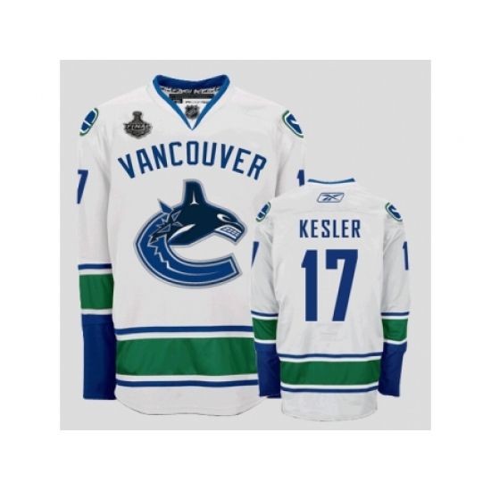 Canucks 2011 Stanley Cup Finals #17 Ryan Kesler White Stitched Youth NHL Jersey Canucks 2011 Stanley Cup Finals #17 Ryan Kesler White Stitched Youth NHL Jersey