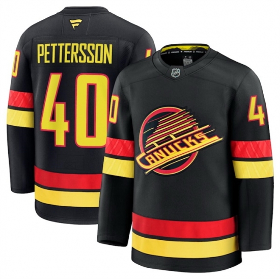 Men Vancouver Canucks 40 Elias Pettersson Black 2024 25 Alternate Stitched Hockey Jersey Men Vancouver Canucks 40 Elias Pettersson Black 2024 25 Alternate Stitched Hockey Jersey