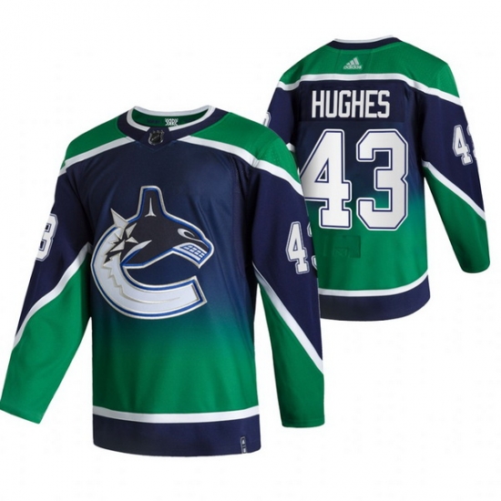 Men Vancouver Canucks 43 Quinn Hughes Green Adidas 2020 21 Reverse Retro Alternate NHL Jersey Men Vancouver Canucks 43 Quinn Hughes Green Adidas 2020 21 Reverse Retro Alternate NHL Jersey