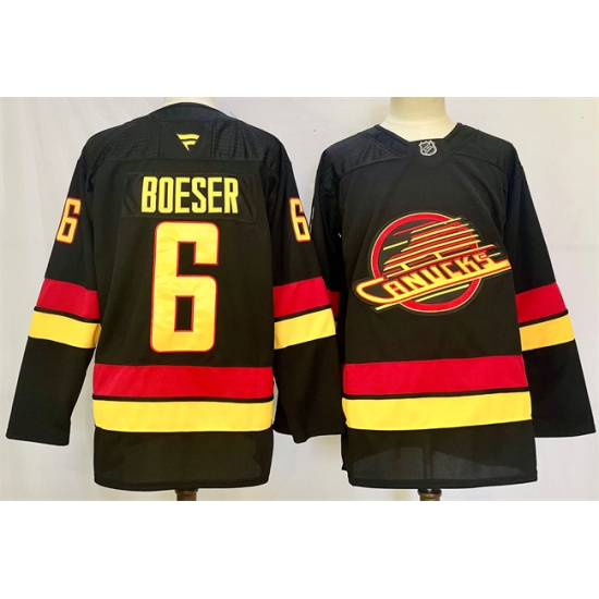 Men Vancouver Canucks 6 Brock Boeser Black 2024 25 Alternate Stitched Hockey Jersey Men Vancouver Canucks 6 Brock Boeser Black 2024 25 Alternate Stitched Hockey Jersey