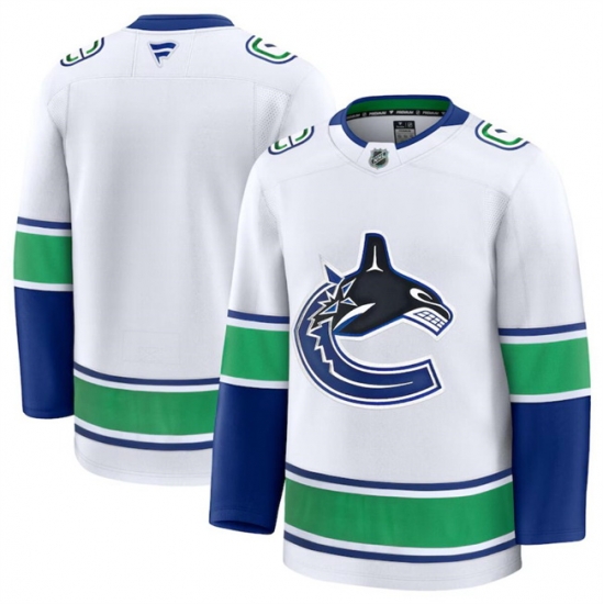 Men Vancouver Canucks Blank White 2024 25 Away Stitched Hockey Jersey Men Vancouver Canucks Blank White 2024 25 Away Stitched Hockey Jersey