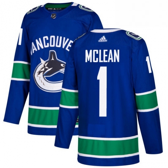 Mens Adidas Vancouver Canucks 1 Kirk Mclean Authentic Blue Home NHL Jersey Mens Adidas Vancouver Canucks 1 Kirk Mclean Authentic Blue Home NHL Jersey