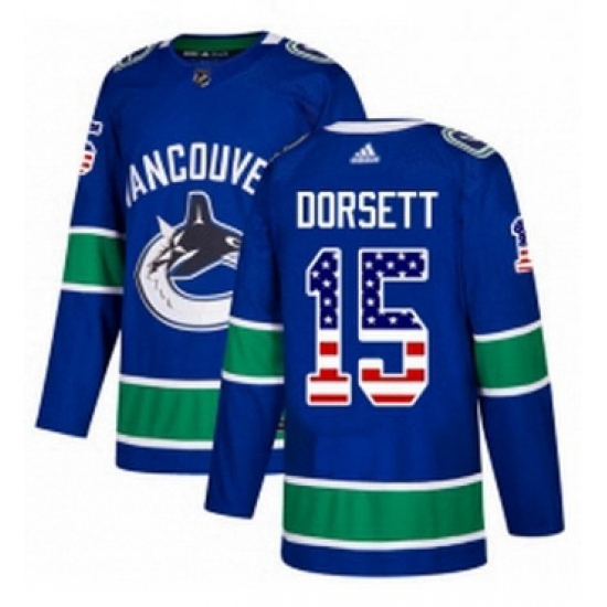 Mens Adidas Vancouver Canucks 15 Derek Dorsett Authentic Blue USA Flag Fashion NHL Jersey Mens Adidas Vancouver Canucks 15 Derek Dorsett Authentic Blue USA Flag Fashion NHL Jersey