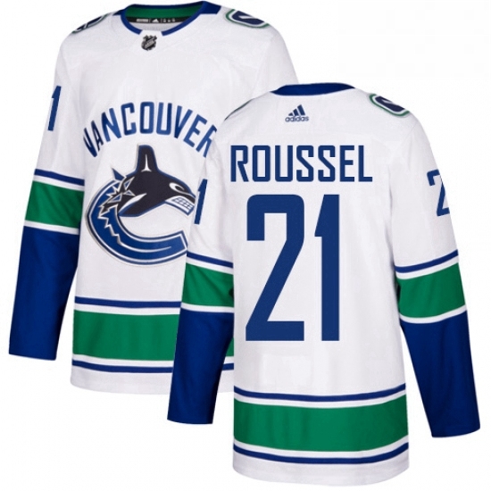 Mens Adidas Vancouver Canucks 21 Antoine Roussel Authentic White Away NHL Jersey Mens Adidas Vancouver Canucks 21 Antoine Roussel Authentic White Away NHL Jersey