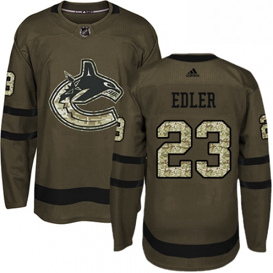 Mens Adidas Vancouver Canucks 23 Alexander Edler Premier Green Salute to Service NHL Jersey Mens Adidas Vancouver Canucks 23 Alexander Edler Premier Green Salute to Service NHL Jersey