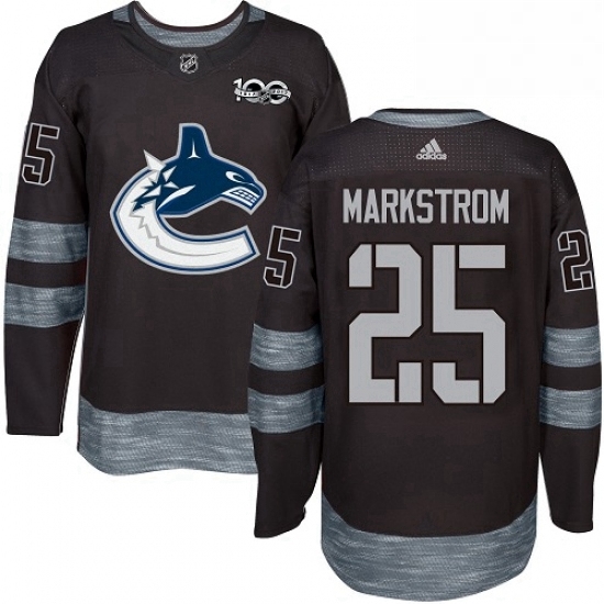 Mens Adidas Vancouver Canucks 25 Jacob Markstrom Authentic Black 1917 2017 100th Anniversary NHL Jersey Mens Adidas Vancouver Canucks 25 Jacob Markstrom Authentic Black 1917 2017 100th Anniversary NHL Jersey