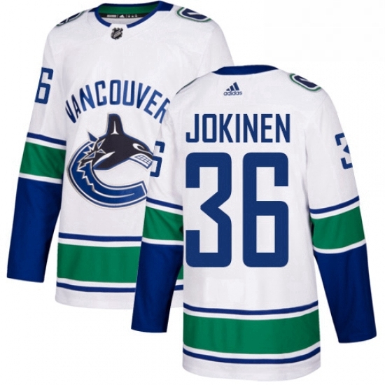 Mens Adidas Vancouver Canucks 36 Jussi Jokinen Authentic White Away NHL Jerse Mens Adidas Vancouver Canucks 36 Jussi Jokinen Authentic White Away NHL Jerse