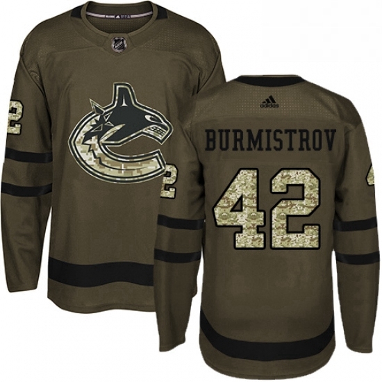 Mens Adidas Vancouver Canucks 42 Alex Burmistrov Premier Green Salute to Service NHL Jersey Mens Adidas Vancouver Canucks 42 Alex Burmistrov Premier Green Salute to Service NHL Jersey
