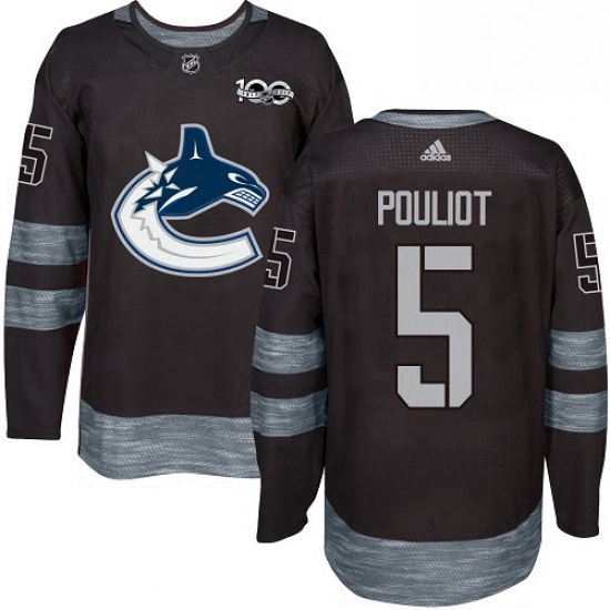 Mens Adidas Vancouver Canucks 5 Derrick Pouliot Premier Black 1917 2017 100th Anniversary NHL Jersey Mens Adidas Vancouver Canucks 5 Derrick Pouliot Premier Black 1917 2017 100th Anniversary NHL Jersey