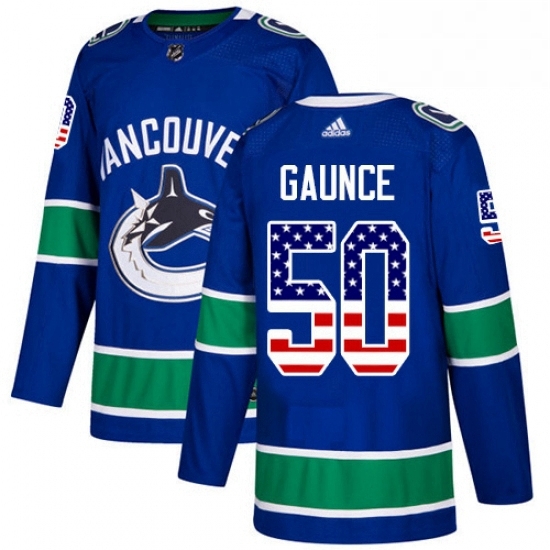Mens Adidas Vancouver Canucks 50 Brendan Gaunce Authentic Blue USA Flag Fashion NHL Jersey Mens Adidas Vancouver Canucks 50 Brendan Gaunce Authentic Blue USA Flag Fashion NHL Jersey