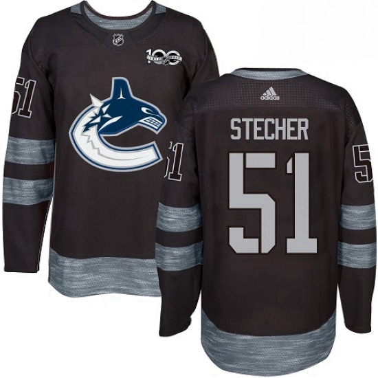 Mens Adidas Vancouver Canucks 51 Troy Stecher Premier Black 1917 2017 100th Anniversary NHL Jersey Mens Adidas Vancouver Canucks 51 Troy Stecher Premier Black 1917 2017 100th Anniversary NHL Jersey
