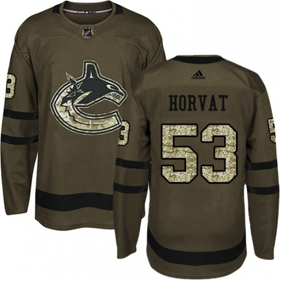 Mens Adidas Vancouver Canucks 53 Bo Horvat Authentic Green Salute to Service NHL Jersey Mens Adidas Vancouver Canucks 53 Bo Horvat Authentic Green Salute to Service NHL Jersey