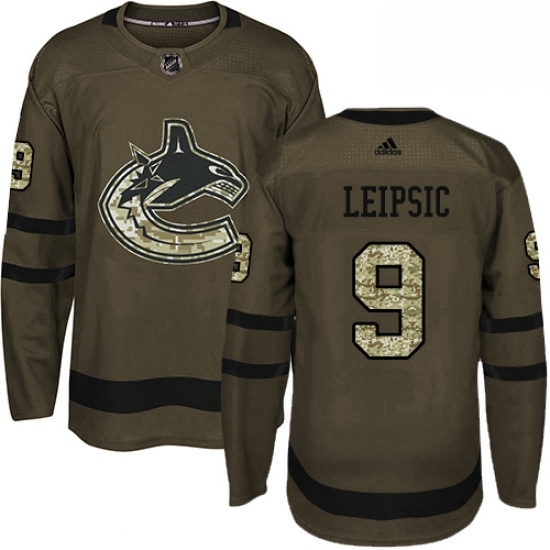 Mens Adidas Vancouver Canucks 9 Brendan Leipsic Authentic Green Salute to Service NHL Jerse Mens Adidas Vancouver Canucks 9 Brendan Leipsic Authentic Green Salute to Service NHL Jerse