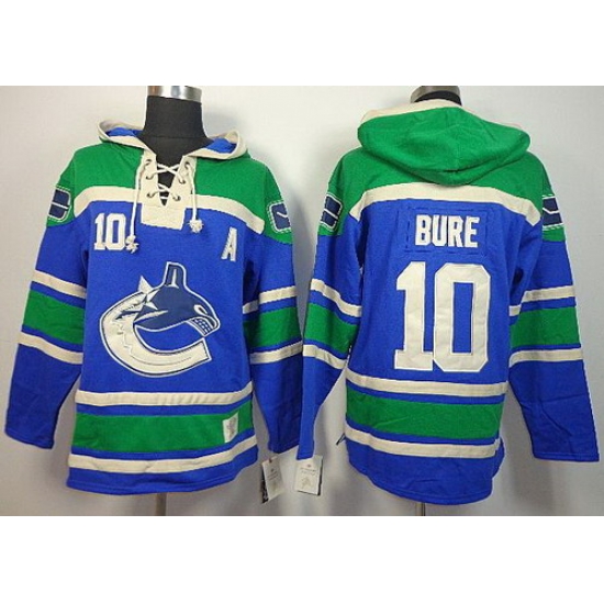 Vancouver Canucks 10 Bure Blue Lace-Up NHL Jersey Hoodies Vancouver Canucks 10 Bure Blue Lace-Up NHL Jersey Hoodies