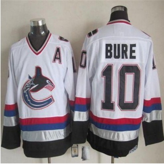 Vancouver Canucks #10 Pavel Bure White Black CCM Throwback Stitched NHL Jersey Vancouver Canucks #10 Pavel Bure White Black CCM Throwback Stitched NHL Jersey