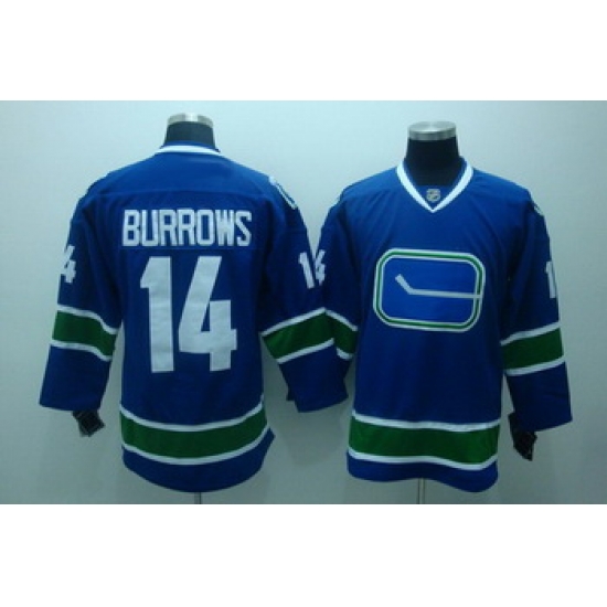 Vancouver Canucks 14 BURROWS blue Hockey jersey Vancouver Canucks 14 BURROWS blue Hockey jersey