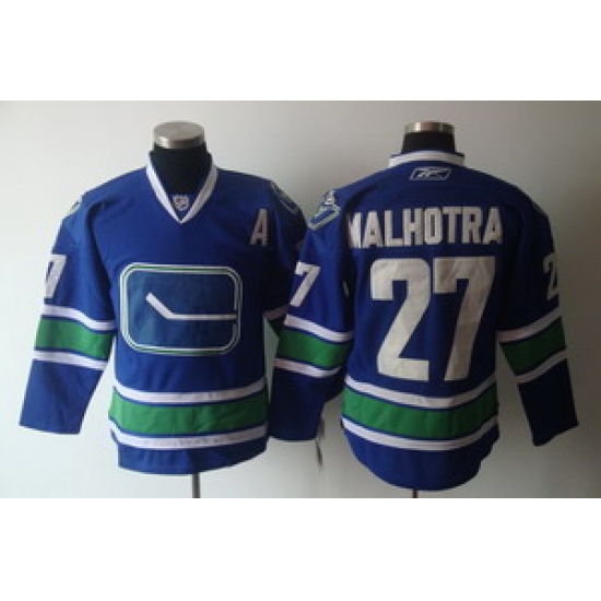 Vancouver Canucks 27 Manny Malhotra Home Blue Jerseys A Patch 3Rd Vancouver Canucks 27 Manny Malhotra Home Blue Jerseys A Patch 3Rd