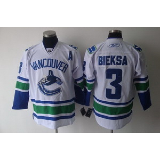 Vancouver Canucks 3 Kevin Bieksa White Jersey A Patch Vancouver Canucks 3 Kevin Bieksa White Jersey A Patch