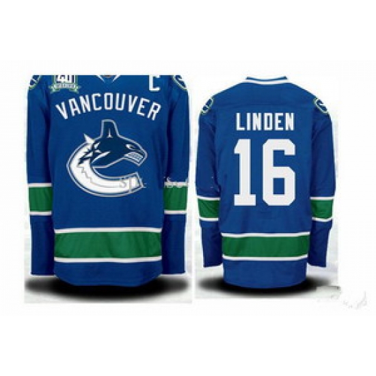 Vancouver Canucks Jersey 16 Linden Blue Ice Hockey Jerseys Vancouver Canucks Jersey 16 Linden Blue Ice Hockey Jerseys