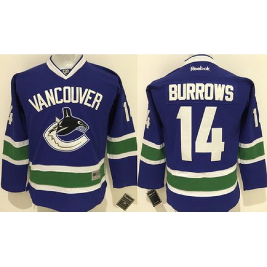 Canucks #14 Alex Burrows Blue Youth Stitched NHL Jersey II Canucks #14 Alex Burrows Blue Youth Stitched NHL Jersey II