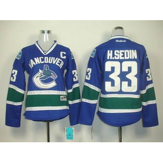 Women Vancouver Canucks #33 H.SEDIN blue jerseys Women Vancouver Canucks #33 H.SEDIN blue jerseys