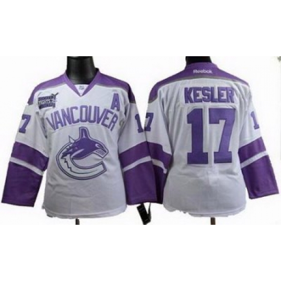 Women vancouver canucks #17 Ryan Kesler Fights Cancer white Jersey Women vancouver canucks #17 Ryan Kesler Fights Cancer white Jersey