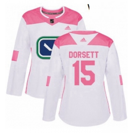 Womens Adidas Vancouver Canucks 15 Derek Dorsett Authentic WhitePink Fashion NHL Jersey Womens Adidas Vancouver Canucks 15 Derek Dorsett Authentic WhitePink Fashion NHL Jersey