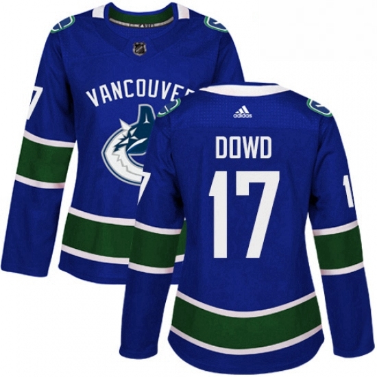 Womens Adidas Vancouver Canucks 17 Nic Dowd Authentic Blue Home NHL Jerse Womens Adidas Vancouver Canucks 17 Nic Dowd Authentic Blue Home NHL Jerse