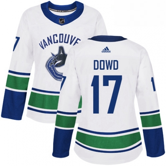 Womens Adidas Vancouver Canucks 17 Nic Dowd Authentic White Away NHL Jerse Womens Adidas Vancouver Canucks 17 Nic Dowd Authentic White Away NHL Jerse