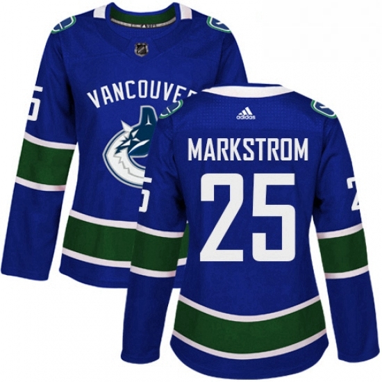 Womens Adidas Vancouver Canucks 25 Jacob Markstrom Authentic Blue Home NHL Jersey Womens Adidas Vancouver Canucks 25 Jacob Markstrom Authentic Blue Home NHL Jersey