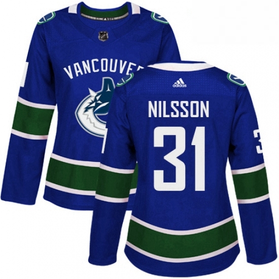 Womens Adidas Vancouver Canucks 31 Anders Nilsson Authentic Blue Home NHL Jersey Womens Adidas Vancouver Canucks 31 Anders Nilsson Authentic Blue Home NHL Jersey