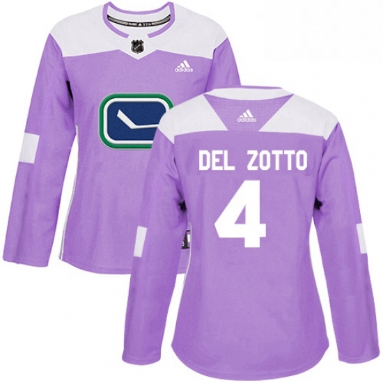 Womens Adidas Vancouver Canucks 4 Michael Del Zotto Authentic Purple Fights Cancer Practice NHL Jersey Womens Adidas Vancouver Canucks 4 Michael Del Zotto Authentic Purple Fights Cancer Practice NHL Jersey