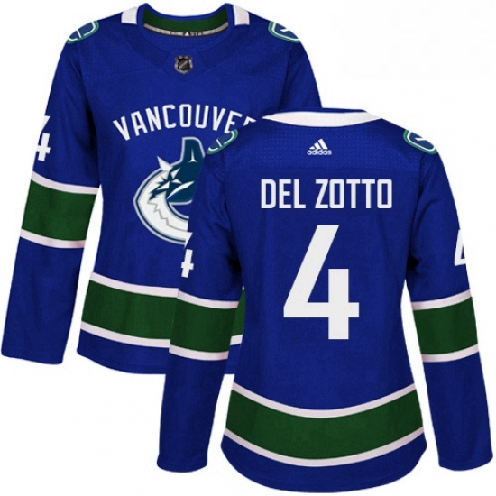 Womens Adidas Vancouver Canucks 4 Michael Del Zotto Premier Blue Home NHL Jersey Womens Adidas Vancouver Canucks 4 Michael Del Zotto Premier Blue Home NHL Jersey