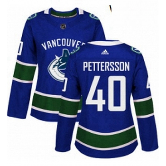 Womens Adidas Vancouver Canucks 40 Elias Pettersson Blue Home Authentic Stitched NHL Jersey Womens Adidas Vancouver Canucks 40 Elias Pettersson Blue Home Authentic Stitched NHL Jersey