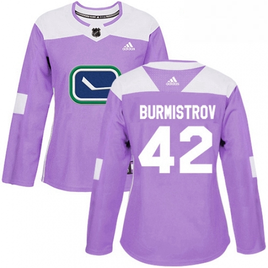 Womens Adidas Vancouver Canucks 42 Alex Burmistrov Authentic Purple Fights Cancer Practice NHL Jersey Womens Adidas Vancouver Canucks 42 Alex Burmistrov Authentic Purple Fights Cancer Practice NHL Jersey