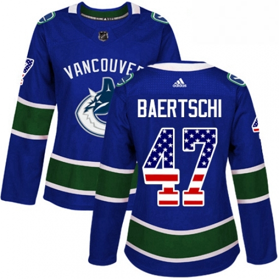 Womens Adidas Vancouver Canucks 47 Sven Baertschi Authentic Blue USA Flag Fashion NHL Jersey Womens Adidas Vancouver Canucks 47 Sven Baertschi Authentic Blue USA Flag Fashion NHL Jersey