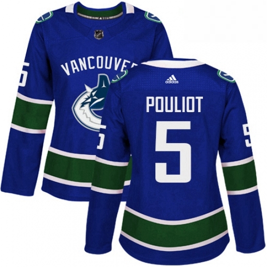 Womens Adidas Vancouver Canucks 5 Derrick Pouliot Authentic Blue Home NHL Jersey Womens Adidas Vancouver Canucks 5 Derrick Pouliot Authentic Blue Home NHL Jersey