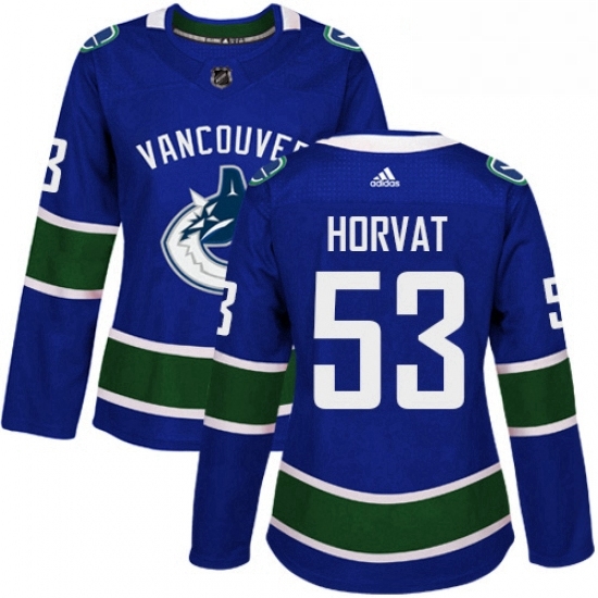 Womens Adidas Vancouver Canucks 53 Bo Horvat Premier Blue Home NHL Jersey Womens Adidas Vancouver Canucks 53 Bo Horvat Premier Blue Home NHL Jersey