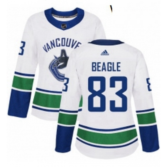 Womens Adidas Vancouver Canucks 83 Jay Beagle Authentic White Away NHL Jersey Womens Adidas Vancouver Canucks 83 Jay Beagle Authentic White Away NHL Jersey