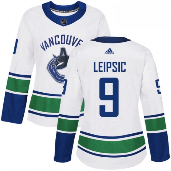 Womens Adidas Vancouver Canucks 9 Brendan Leipsic Authentic White Away NHL Jerse Womens Adidas Vancouver Canucks 9 Brendan Leipsic Authentic White Away NHL Jerse