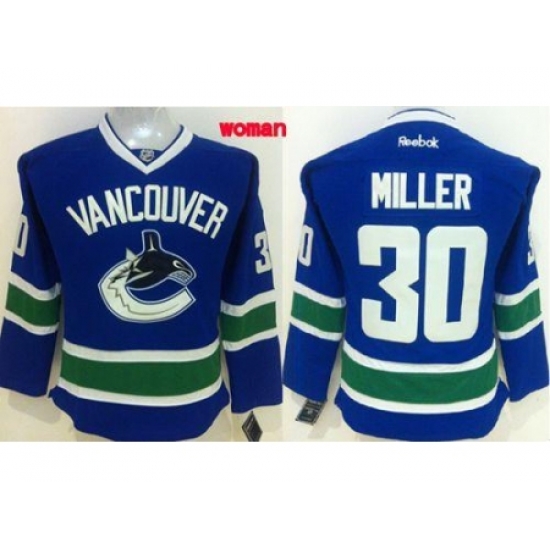 Womens Vancouver Canucks #30 Ryan Miller Blue Home Stitched NHL Jersey Womens Vancouver Canucks #30 Ryan Miller Blue Home Stitched NHL Jersey
