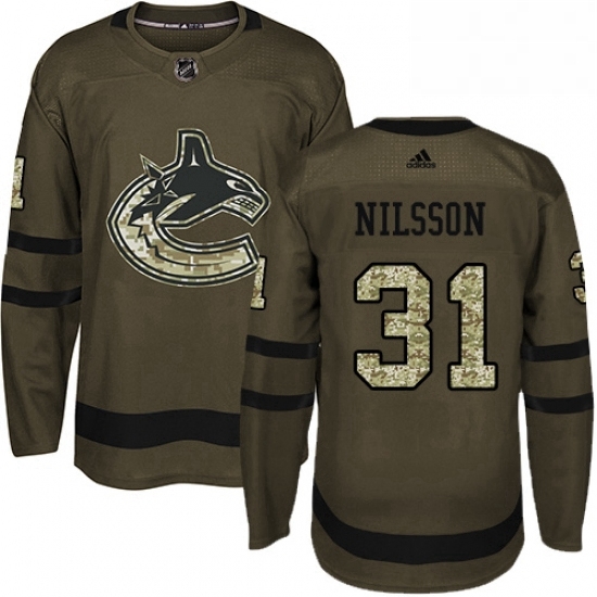 Youth Adidas Vancouver Canucks 31 Anders Nilsson Premier Green Salute to Service NHL Jersey Youth Adidas Vancouver Canucks 31 Anders Nilsson Premier Green Salute to Service NHL Jersey