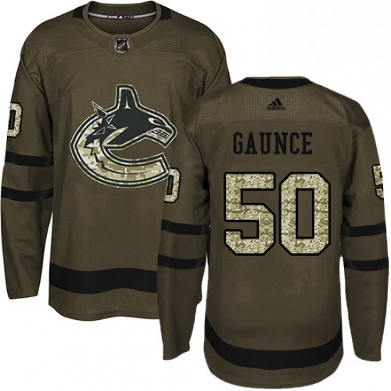 Youth Adidas Vancouver Canucks 50 Brendan Gaunce Premier Green Salute to Service NHL Jersey Youth Adidas Vancouver Canucks 50 Brendan Gaunce Premier Green Salute to Service NHL Jersey