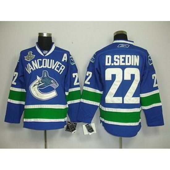 KIDS Vancouver Canucks 22 D.SEDIN blue 2011 Stanley Cup Jerseys KIDS Vancouver Canucks 22 D.SEDIN blue 2011 Stanley Cup Jerseys