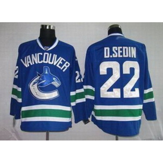 KIDS Vancouver Canucks 22 D.SEDIN blue Jerseys KIDS Vancouver Canucks 22 D.SEDIN blue Jerseys