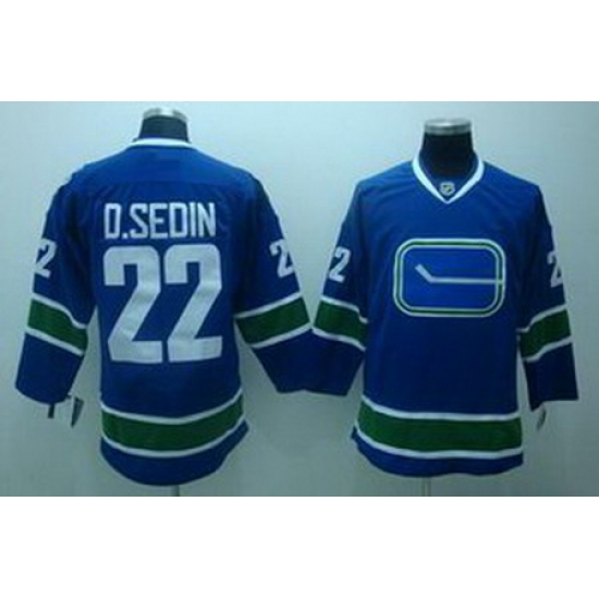KIDS Vancouver Canucks 22 D.sedin blue 3rd Jersey KIDS Vancouver Canucks 22 D.sedin blue 3rd Jersey