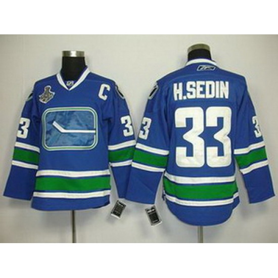 KIDS Vancouver Canucks 33 H.Sedin Blue Jersey 3rd C patch 2011 Stanley Cup KIDS Vancouver Canucks 33 H.Sedin Blue Jersey 3rd C patch 2011 Stanley Cup